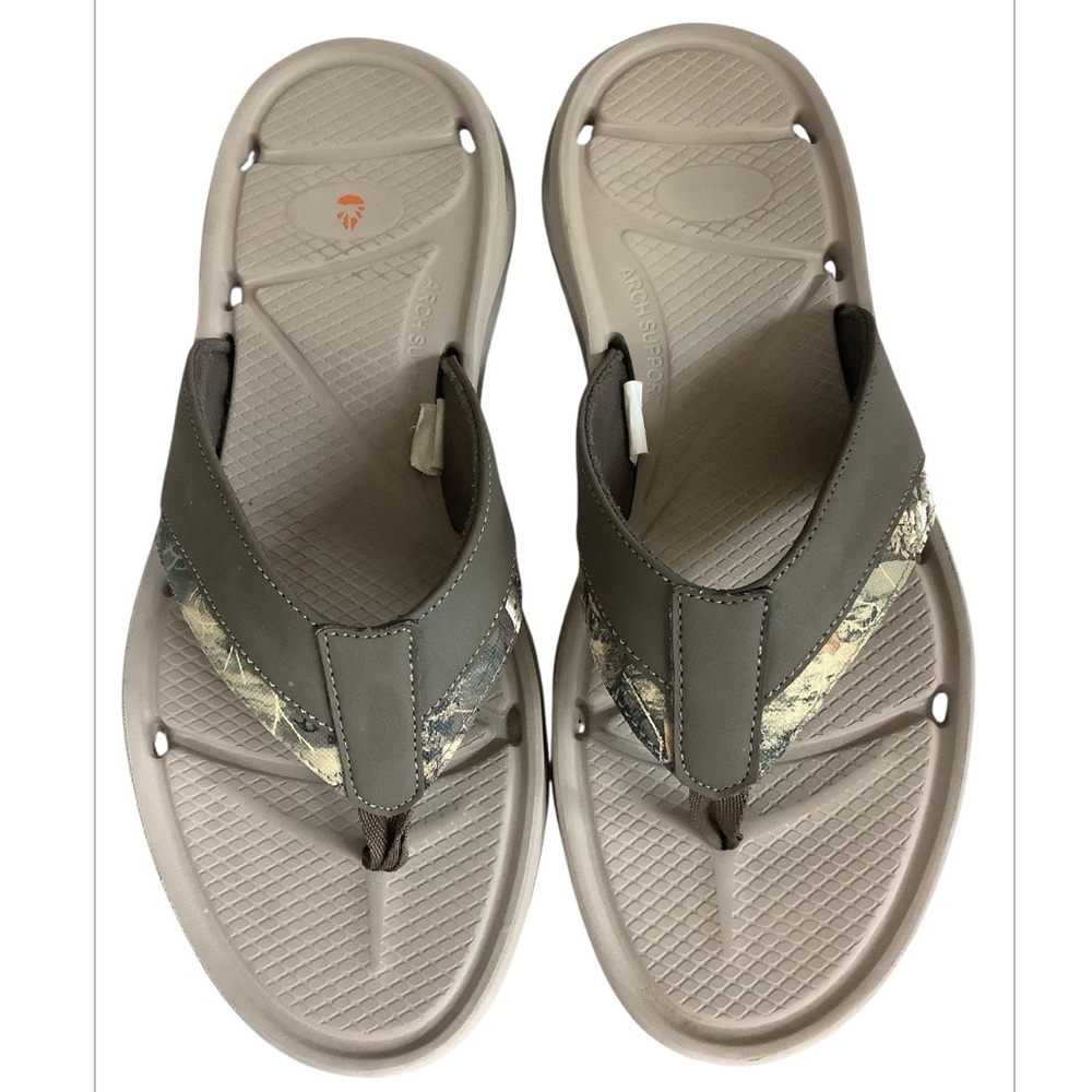 O'Rageous ReelTree Khaki Flip Flop Arch Support Flip flop Thong Sandals Size 12